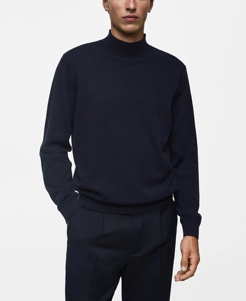 Mango Men's Perkins-Collar Cashmere Sweater