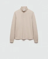 Mango Men's Ribbed-Collar Sweatshirt