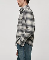 Mango Men's Pockets Detail Plaid Wool Overshirt