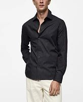 Mango Men's Slim-Fit Cotton Pinstripe Shirt