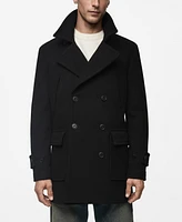 Mango Men's Double-Breasted Wool Coat