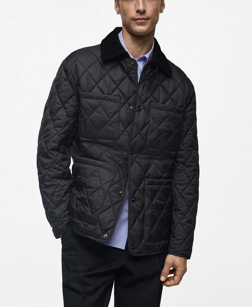 Mango Men's Water-Repellent Quilted Jacket