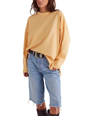 Free People Women's Heater Cotton Oversized Dropped-Shoulder Tee