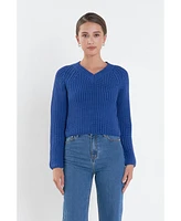 English Factory Women's V-neck Knit Sweater