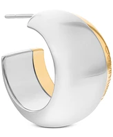 Calvin Klein Two-Tone Stainless Steel Small C-Hoop Earrings