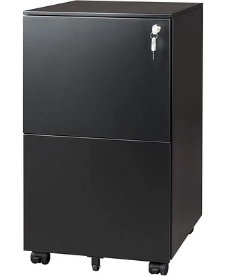 Devaise 2-Drawer Mobile File Cabinet with Lock