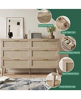 gaomon Drawer Rattan Dresser