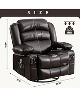 Boyel Living Massage Swivel Rocker Recliner Chair with Vibration and Heat Ergonomic Lounge