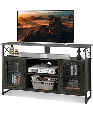 Wlive Tv Stand 55 inch TvTall Entertainment Center with Storage Farmhouse Industrial TV Console for Bedroom Living Room