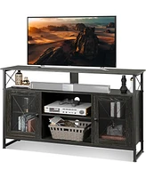 Wlive Tv Stand 55 inch TvTall Entertainment Center with Storage Farmhouse Industrial TV Console for Bedroom Living Room
