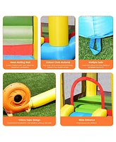 Gymax Inflatable Bounce House Kids Slide Jumping Castle Bouncer w/Pool and 480W Blower