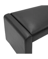 Maison Boucle 47" Faux Leather Upholstered Bedroom Waterfall Benches-Maison