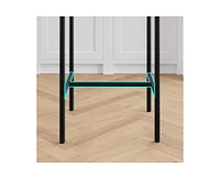 gaomon Bar Stools Set of 4, Kitchen Bar Stools with Footrest, 25.5 Inches Upholstered Bar Chairs with Back, 4 Counter Height Barstools for Counter Bar