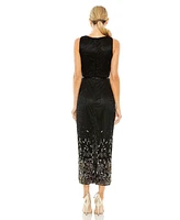 Mac Duggal Women's High Neck Embellished Column Dress