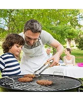 Slickblue 21" Outdoor Portable Fire Pit Bowl - Wood Burning Stove with Bbq Grill, Mesh Spark Screen, and Fire Poker