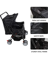 Slickblue Twin Pet Stroller - Folding Travel Cart for Dogs & Cats