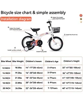 16 inch sporty kids bike with training wheels and stand Adjustable saddle Suitable for aged 4-8 years Height 41-46 inches