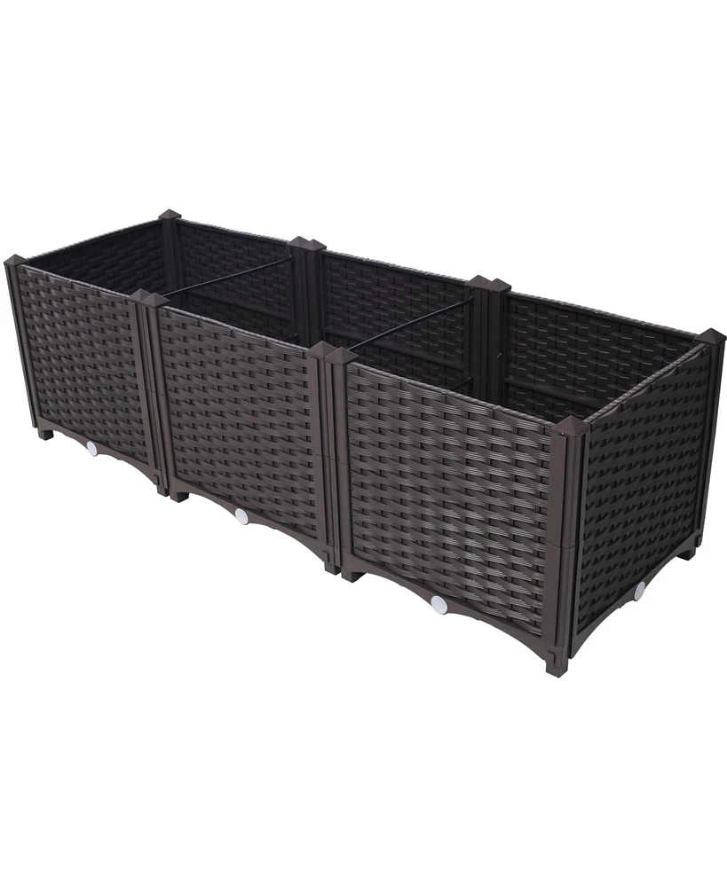 Deep Raised Garden Bed Plastic Planter Boxes for Vegetables Flowers Herbs and Succulents,Self-Watering Planter Box Raised Bed to Grow Flowers, Herbs &