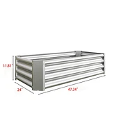 Slickblue Metal Raised Garden Bed Rectangular Planter for Flowers, Vegetables, and Herbs