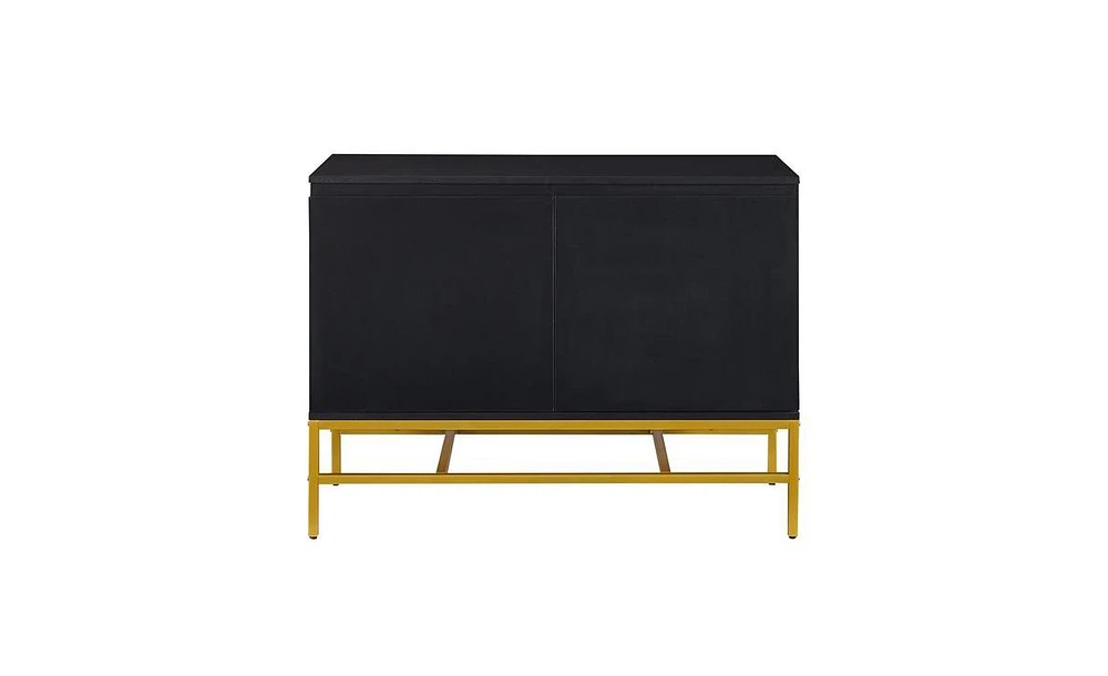 Slickblue Minimalist Luxury Two-Door Sideboard Cabinet with Gold Metal Legs for Stylish Living Room Storage