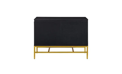 Slickblue Minimalist Luxury Two-Door Sideboard Cabinet with Gold Metal Legs for Stylish Living Room Storage