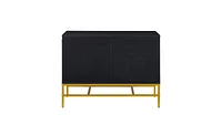 Slickblue Minimalist Luxury Two-Door Sideboard Cabinet with Gold Metal Legs for Stylish Living Room Storage