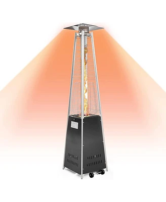 Slickblue 87-Inch Hammered Bronze Lp Propane Pyramid Heater - 42000 Btu with Mobility Wheels