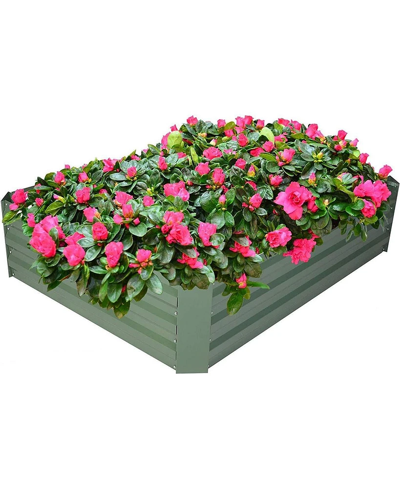 Slickblue Raised Garden Bed Galvanized Planter Box Anti-Rust Coating for Flowers Vegetables