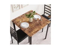gaomon Dining Table Set for 2, 3 Piece Small and Chairs of Kitchen With Pu Cushion Chairs, Room Square