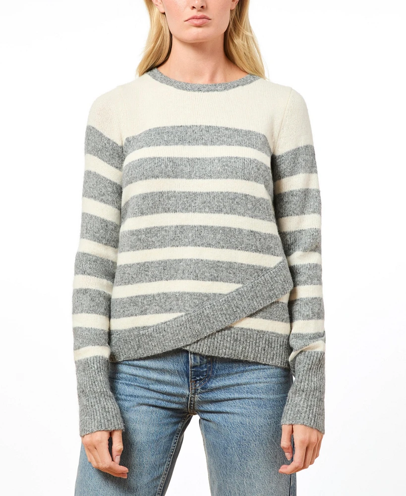 Cable & Gauge Women's Tulip Hem Striped Sweater