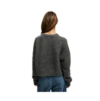 Cotton On Women's Shaggy Crop Crew Sweater