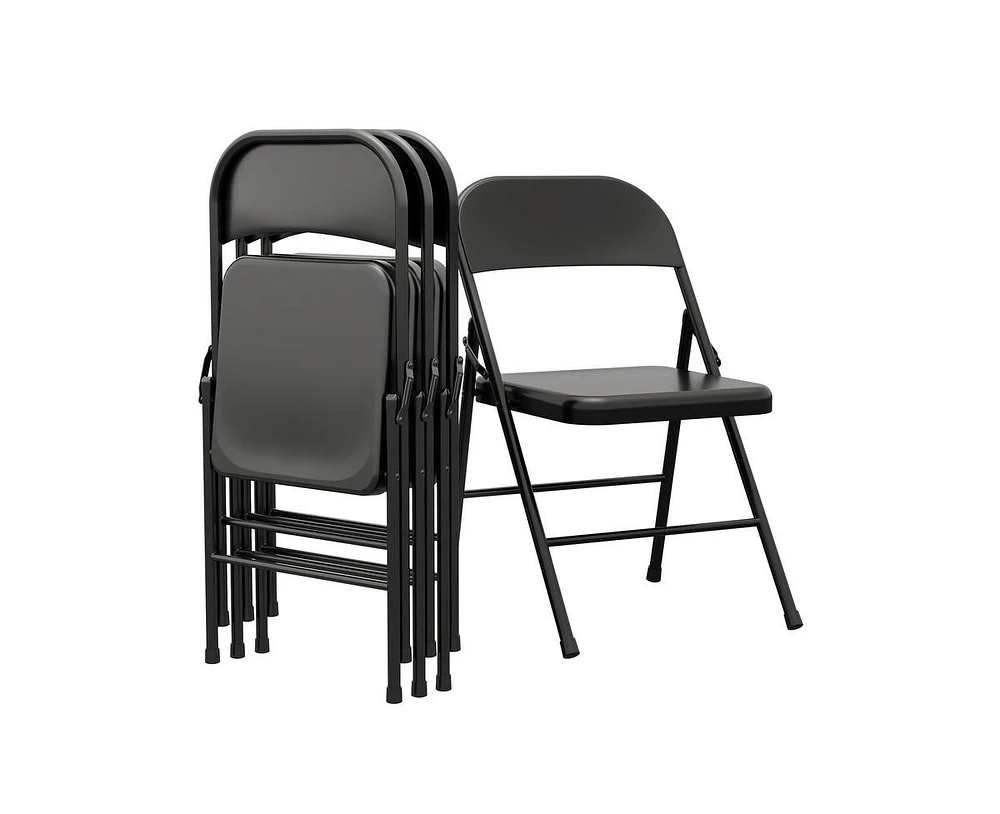 gaomon Dining Chairs Set of 4, Foldable Dining Chairs with Metal Frame Hold Up to 350 Pounds, Portable Kitchen Chair Suitable for Dining Room
