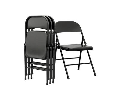 gaomon Dining Chairs Set of 4, Foldable Dining Chairs with Metal Frame Hold Up to 350 Pounds, Portable Kitchen Chair Suitable for Dining Room