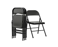 gaomon Dining Chairs Set of 4, Foldable Dining Chairs with Metal Frame Hold Up to 350 Pounds, Portable Kitchen Chair Suitable for Dining Room
