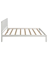 Slickblue Twin Platform Bed Frame with Headboard - Wood Slat Support, No Box Spring Needed