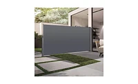 Slickblue Retractable Side Screen Awning, Uv Resistant, Waterproof, Patio Privacy Screen for Garden