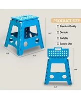 Slickblue 2-Pack Folding Step Stool with Portable Handle Safe and Sturdy, Supports Up to 300 lbs