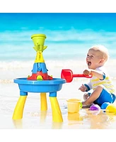 Slickblue Kids Sand and Water Table - Fun Waterpark Play Table for Outdoor Activities