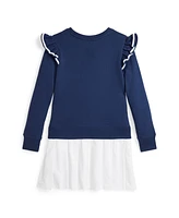 Polo Ralph Lauren Big Girls Woven-Skirt Terry Dress