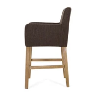 Set of 2 Modern 26-Inch Counter Bar Stools with Backrests and Wood Legs for Kitchen Island-The Pop Home