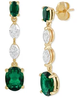 Grown With Love Lab Emerald (2-3/4 ct. t.w.) & Diamond (3/4 Drop Earrings 14k Gold (Also Ruby Sa