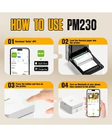 Nelko Sticker Printer, PM230 Mini Thermal Printer Bluetooth Portabel Sticker Maker with 3 Rolls of Paper, Print Pods Mini Printer with Multiple Templa