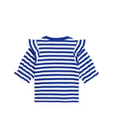 Polo Ralph Lauren Toddler and Little Girls Striped Ruffled Sweatshirt