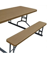 Plastic Development Group 6 Foot Picnic Table for Indoor and Outdoor Use, Brown