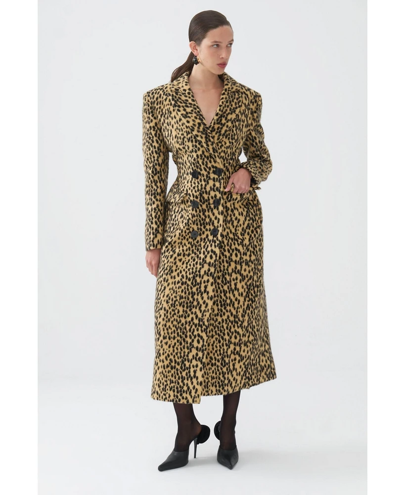 Nocturne Women's Leopard Printed Coat