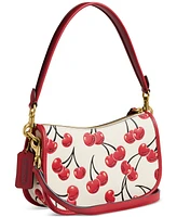 Coach Swinger Cherry Print Leather Shoulder Bag