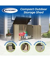 Suncast 34 Cubic Feet Horizontal Compact Storage Shed for Outdoor Spaces, Sand