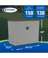 Suncast Backyard Oasis 130 Gallon Outdoor Storage Shed Basic Unit, Dove Gray