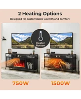 Sugift 18 Inch Electric Fireplace Insert Fireplace Heater with Overheat Protection
