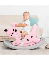 Slickblue Outdoor Rocking Horse Toy with Music Fun Rocking Toy for Toddlers and Babies